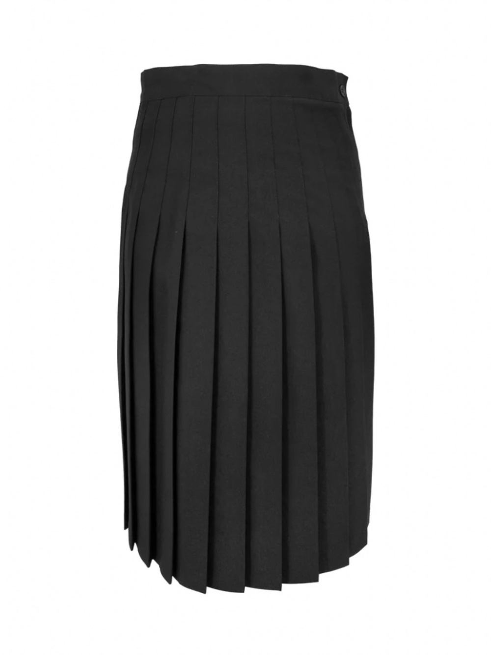 Black Polyester Pleated Maxi Skirt